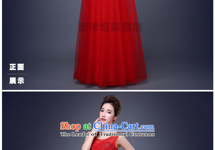 Jie Mija 2015 new stylish long Merlot red deep bows services V bride moderator will dress Sau San banquet dark red L picture, prices, brand platters! The elections are supplied in the national character of distribution, so action, buy now enjoy more preferential! As soon as possible.