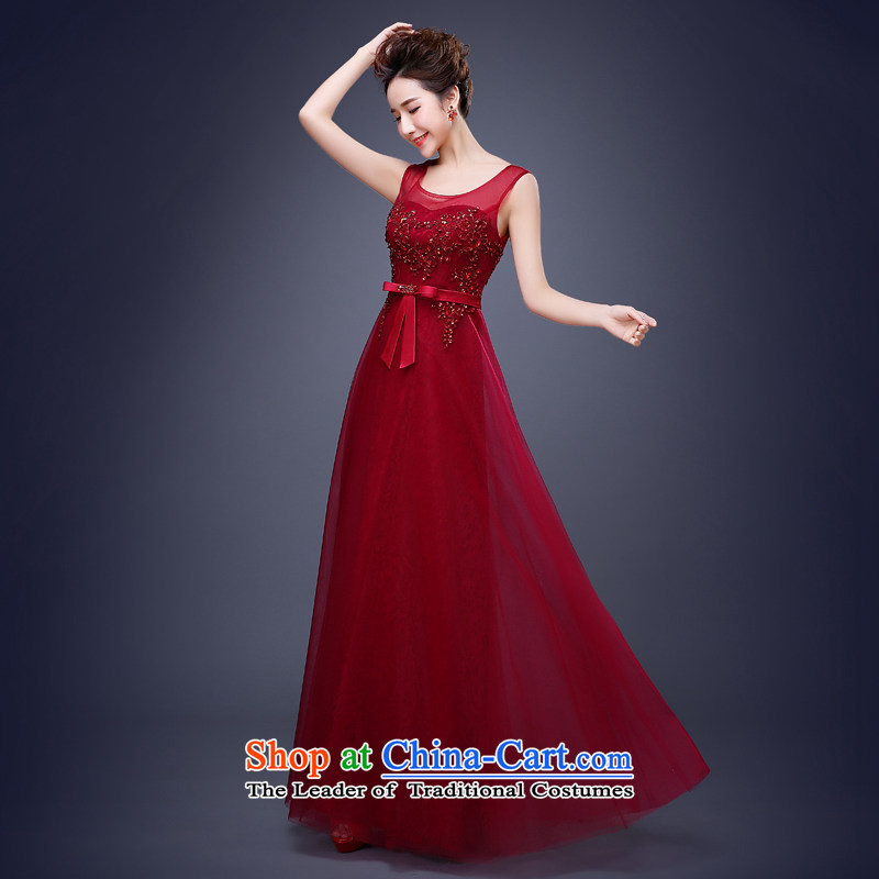 Jie Mija 2015 new stylish long Merlot red deep bows services V bride moderator will dress Sau San banquet deep red , L, Cheng Kejie mia , , , shopping on the Internet