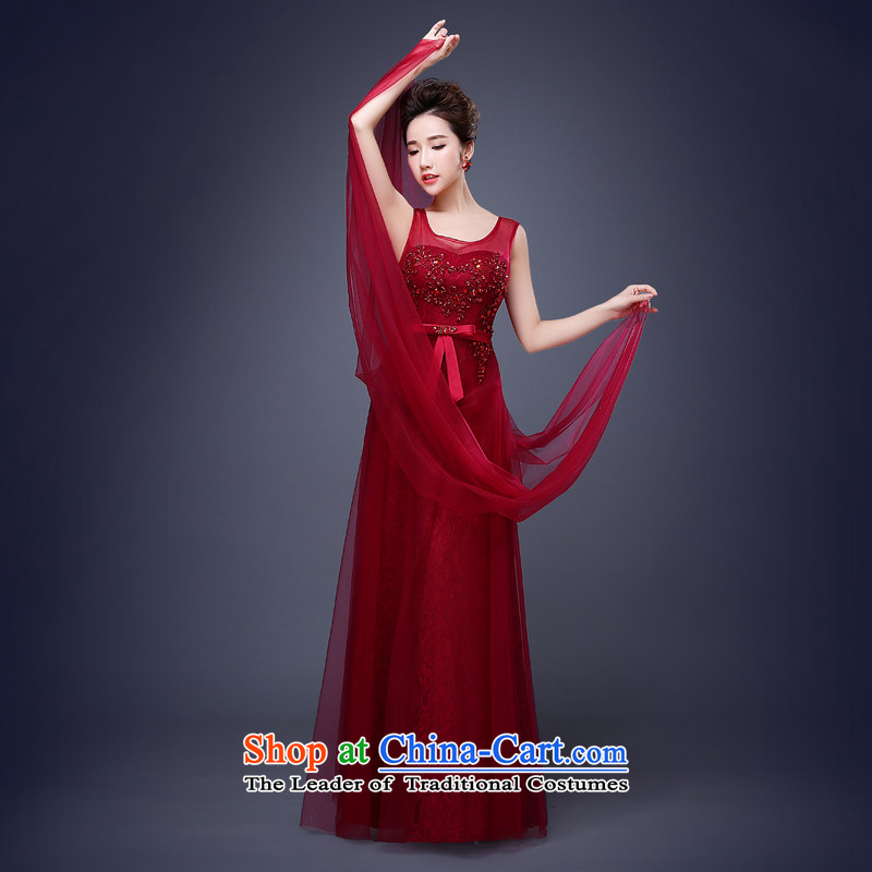 Jie Mija 2015 new stylish long Merlot red deep bows services V bride moderator will dress Sau San banquet deep red , L, Cheng Kejie mia , , , shopping on the Internet