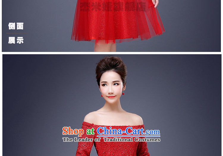 Jie mija bride dress bows services 2015 Spring new stylish red band Sau San banquet evening dress Long Short, Short M picture, prices, brand platters! The elections are supplied in the national character of distribution, so action, buy now enjoy more preferential! As soon as possible.