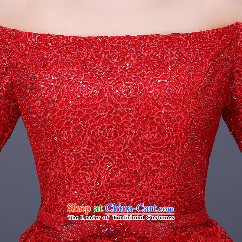 Jie mija bride dress bows services 2015 Spring new stylish red band Sau San banquet evening dress Long Short, Short, M, Cheng Kejie mia , , , shopping on the Internet