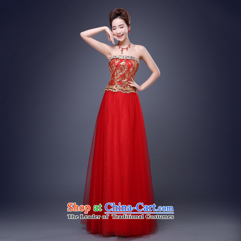 Jie Mija 2015 new stylish length) red embroidered bride bows to the moderator will dress Sau San banquet long XL, Cheng Kejie mia , , , shopping on the Internet