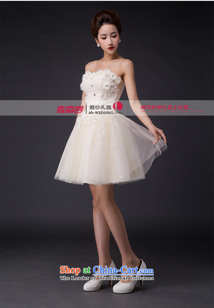 Hei Kaki 2015 new bows dress Korean dress wiping the chest was chaired by annual concert dress skirt  P008 champagne color S picture, prices, brand platters! The elections are supplied in the national character of distribution, so action, buy now enjoy more preferential! As soon as possible.