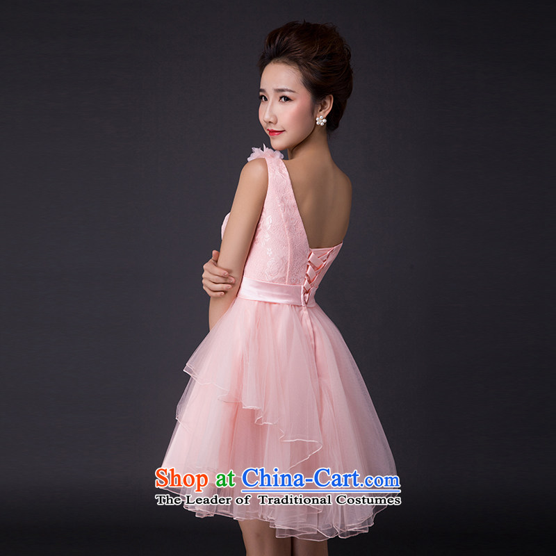 Hei Kaki 2015 new bows dress Korean Beveled Shoulder shoulders and chest evening dress was chaired by annual concert dress  P010 skirt and pink Beveled Shoulder , Hei Kaki shopping on the Internet has been pressed.