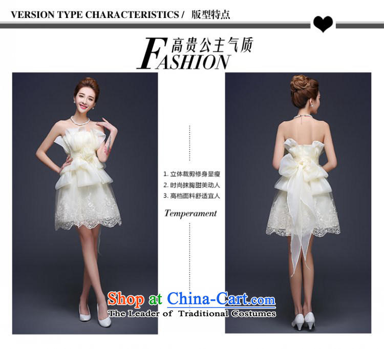The bride services 2015 Spring bows new Korean fashion, wipe the chest short bridesmaid to serve small dress skirt evening dress banquet Summer Wedding dress wedding champagne color S picture, prices, brand platters! The elections are supplied in the national character of distribution, so action, buy now enjoy more preferential! As soon as possible.