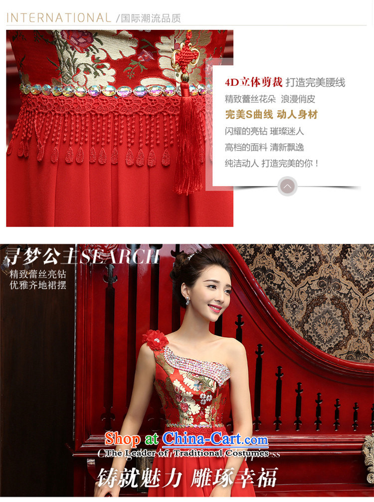 The new 2015 Long Red single shoulder graphics thin bows dress marriages wedding dresses betrothal evening dresses red L picture, prices, brand platters! The elections are supplied in the national character of distribution, so action, buy now enjoy more preferential! As soon as possible.