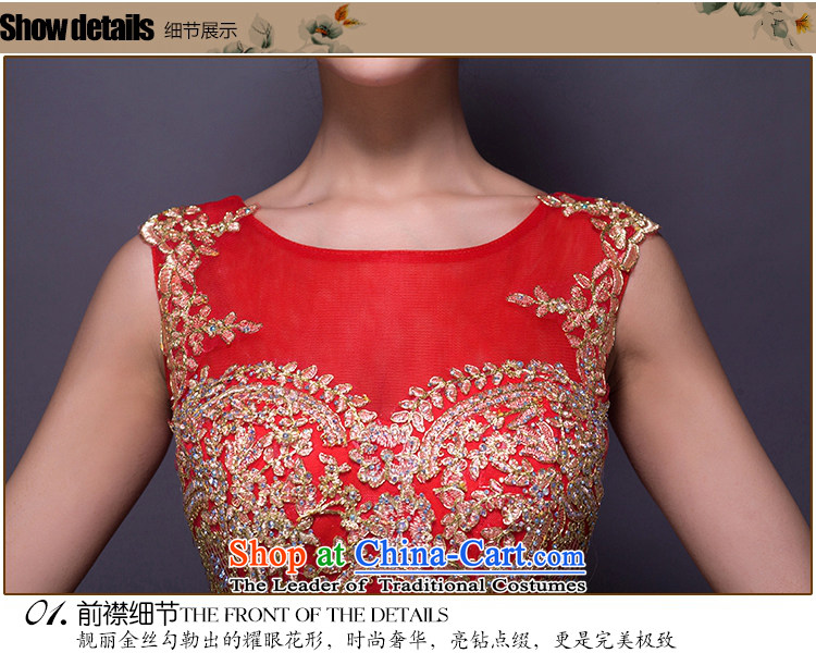 Hei Kaki 2015 new bows dress Korean crowsfoot shoulders evening dresses annual round-neck collar banquet hosted performances dress skirt chinese red P001 S picture, prices, brand platters! The elections are supplied in the national character of distribution, so action, buy now enjoy more preferential! As soon as possible.