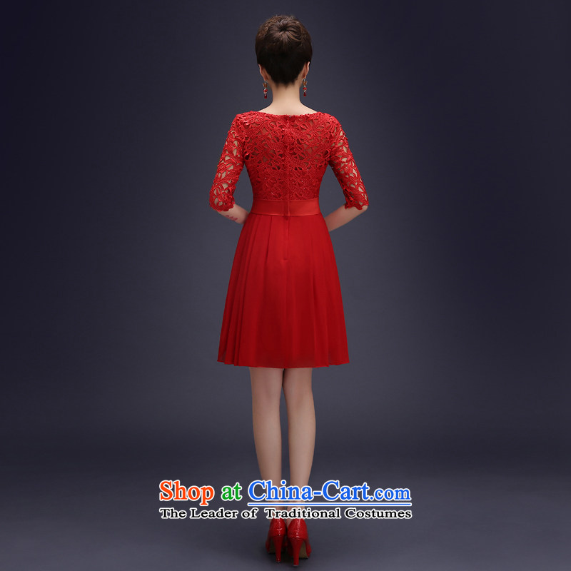 Wedding dress evening drink service 2015 autumn the word of the new bride services shoulder bows Red Dress Short, Thin Small married graphics Sau San dress skirt red made Size 5-7 Day Shipping, hundreds of Ming products , , , shopping on the Internet