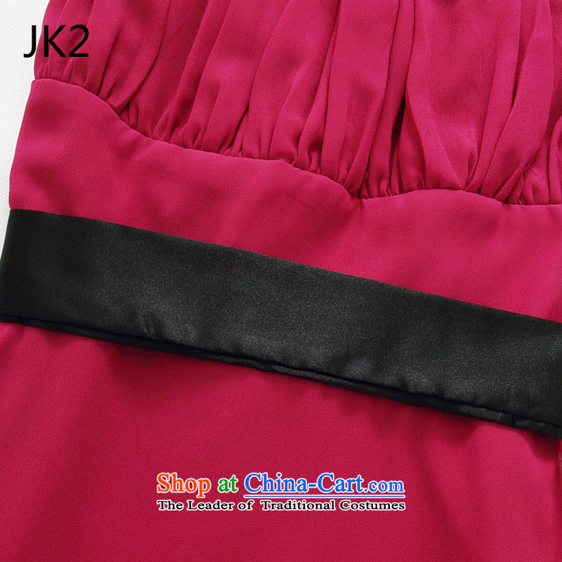 The minimalist style with large collision color chest belt chiffon dinner show dress dresses JK2 9,930 Black XXXL,JK2.YY,,, shopping on the Internet