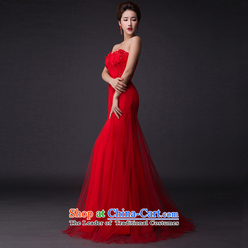 Hei Kaki 2015 New banquet dress shoulders evening dresses Love Mary Magdalene was chaired by annual concert chest dress skirt  P007 RED S, Hei Kaki shopping on the Internet has been pressed.