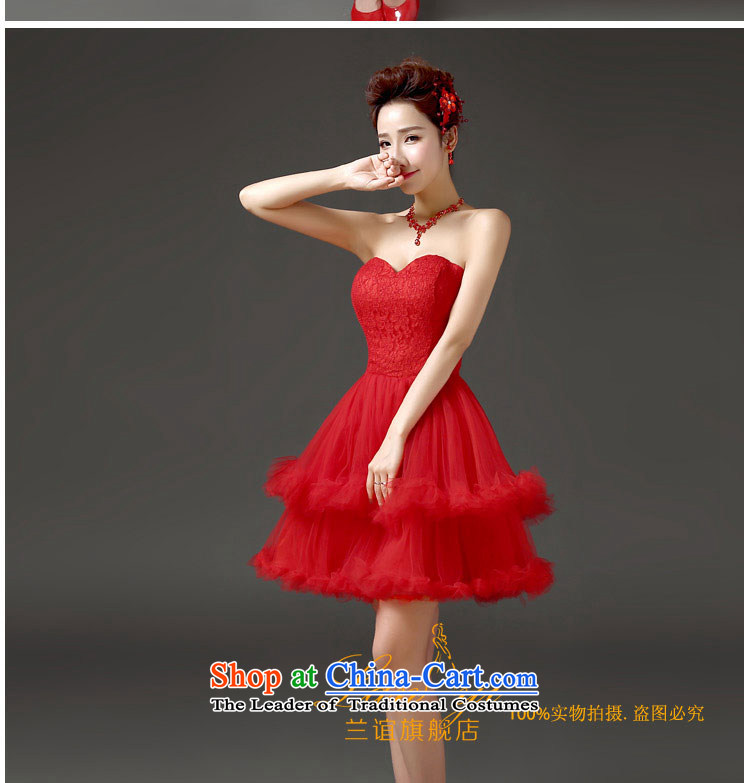 2015 new marriages bows and chest Korean clothing red princess bon bon skirt short of small events including dress evening dresses red made contact customer service fee as the supplement picture, prices, brand platters! The elections are supplied in the national character of distribution, so action, buy now enjoy more preferential! As soon as possible.