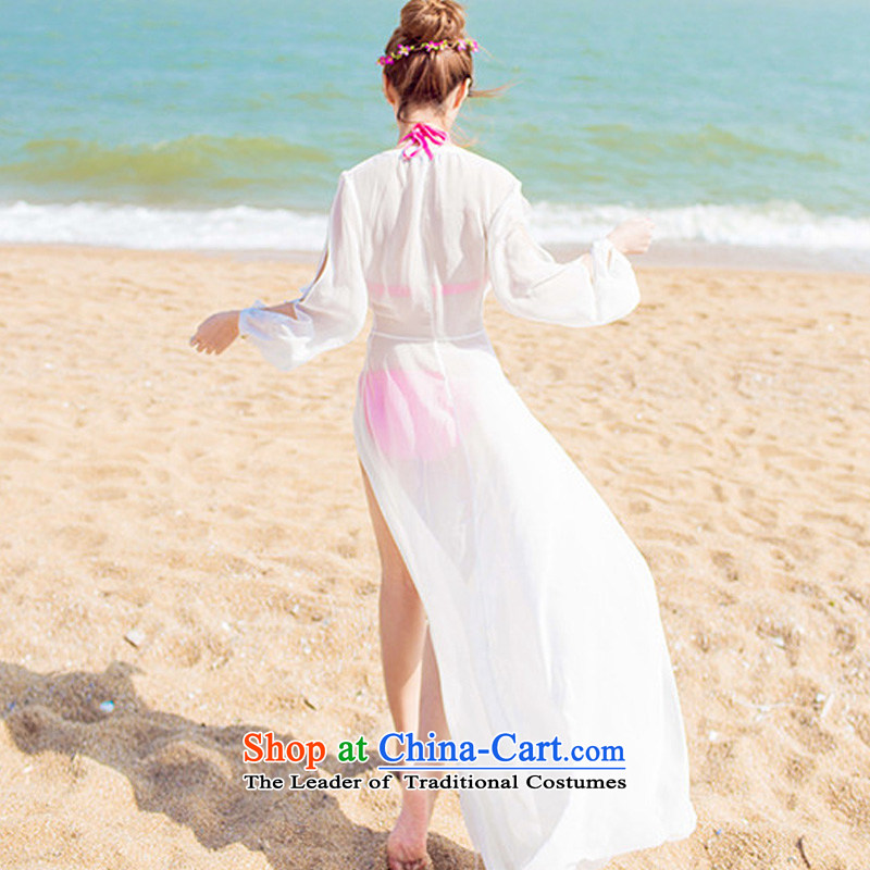 Gibez card the original design cardigan long skirt skirt fluoroscopy resort artifact bikini blouse (SPOT) White M GIBEZ Card (JIBEIKADI) , , , shopping on the Internet