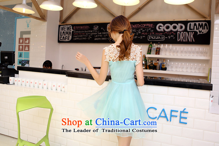 Hu Garden 2015 new Korean lace the yarn dresses bon bon skirt princess skirt sleeveless bridesmaid small dress dress lake blue L picture, prices, brand platters! The elections are supplied in the national character of distribution, so action, buy now enjoy more preferential! As soon as possible.