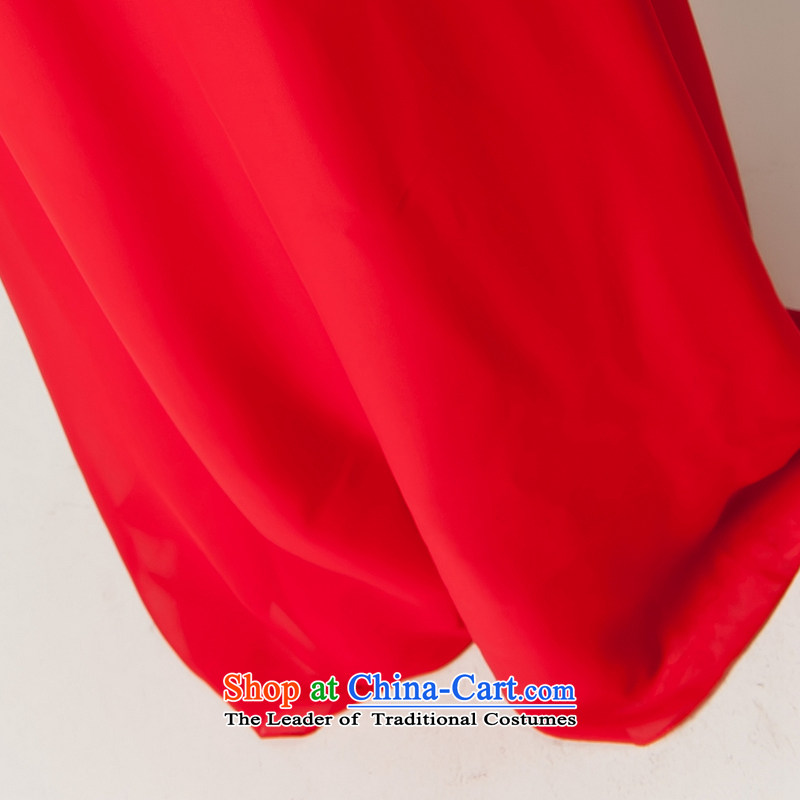 Red pregnant women serving spring brides bows wedding dress long Hung Shing banquet evening dresses 2015 NEW L11007 RED S, recalling that hates makeup and shopping on the Internet has been pressed.