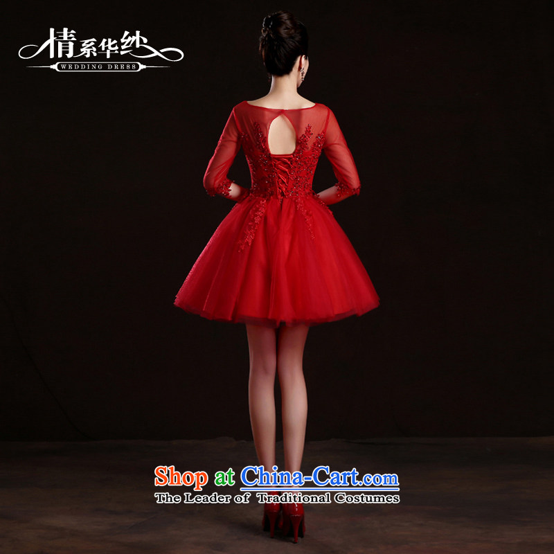 The feelings of Chinese New Year 2015 Uganda Red hip little dress suits short skirts bride bridesmaid marriage bows dress high-end performance services XL, the feelings of Chinese red yarn , , , shopping on the Internet