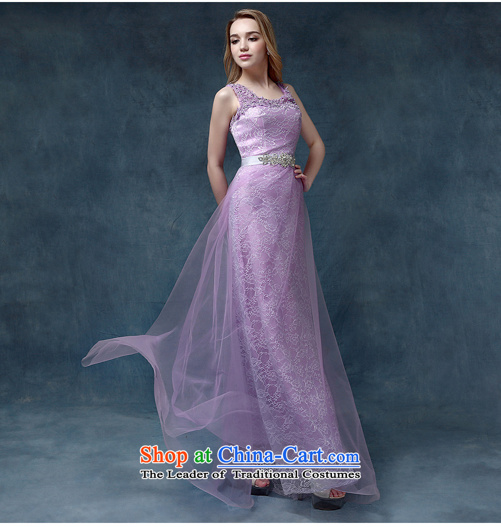 According to Lin Sha 2015 new marriages bows service long shoulders lace purple bridesmaid dress evening dress photo color L picture, prices, brand platters! The elections are supplied in the national character of distribution, so action, buy now enjoy more preferential! As soon as possible.