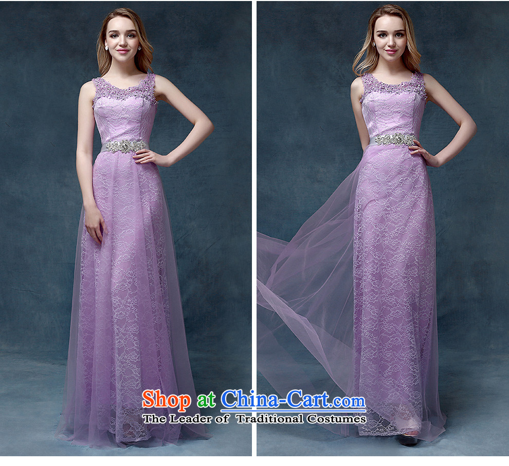 According to Lin Sha 2015 new marriages bows service long shoulders lace purple bridesmaid dress evening dress photo color L picture, prices, brand platters! The elections are supplied in the national character of distribution, so action, buy now enjoy more preferential! As soon as possible.