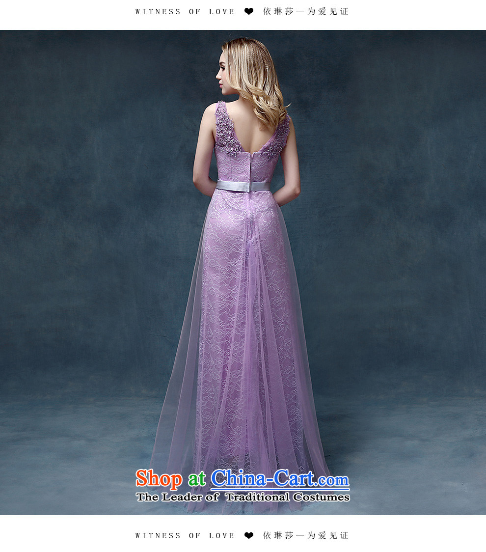 According to Lin Sha 2015 new marriages bows service long shoulders lace purple bridesmaid dress evening dress photo color L picture, prices, brand platters! The elections are supplied in the national character of distribution, so action, buy now enjoy more preferential! As soon as possible.