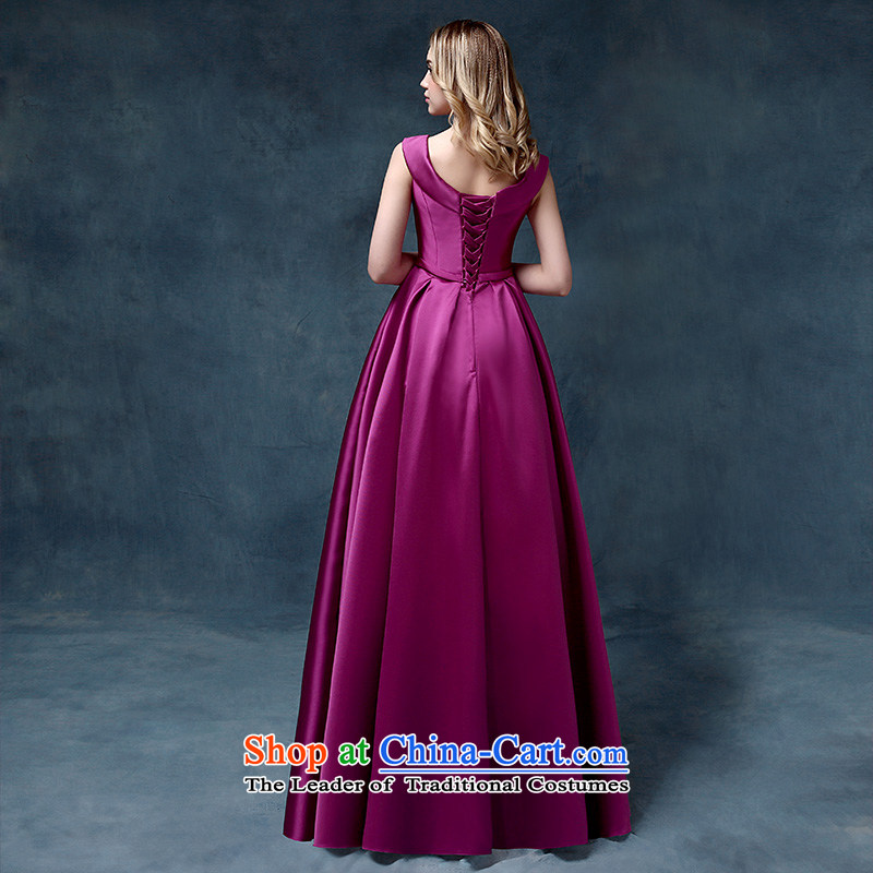 According to Lin Sha 2015 new bride wedding dresses bows satin women serving moderator straps purple long evening dress), in accordance with the codes are purple Lin Sha , , , shopping on the Internet