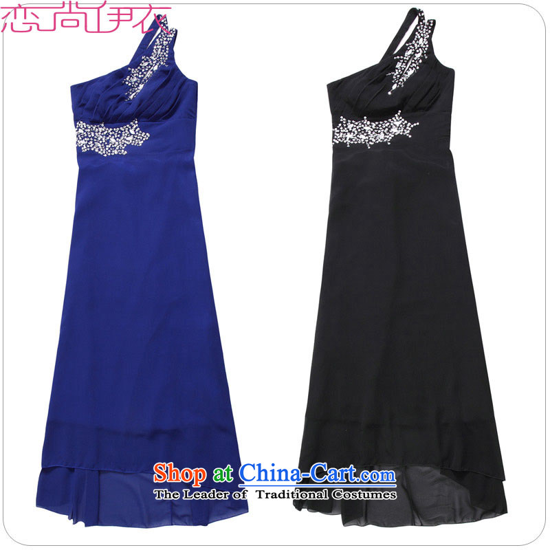 C.o.d. xl stylish long skirt dress new aristocratic goddesses temperament video thin ice woven dresses thick mm Beveled Shoulder hosted a dress 3XL approximately 165-185 blue, land is of Yi , , , shopping on the Internet