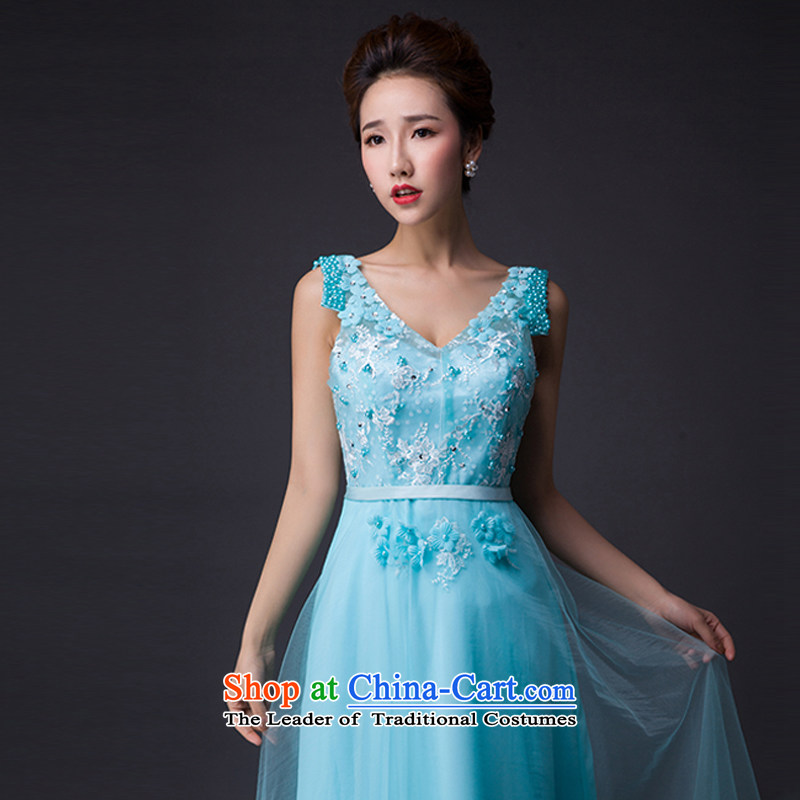 Hei Kaki 2015 New banquet dresses and sexy shoulders evening dress deep V-Neck Tie annual meeting was chaired by performing a style of dress skirt P002 , L-hi kaki shopping on the Internet has been pressed.
