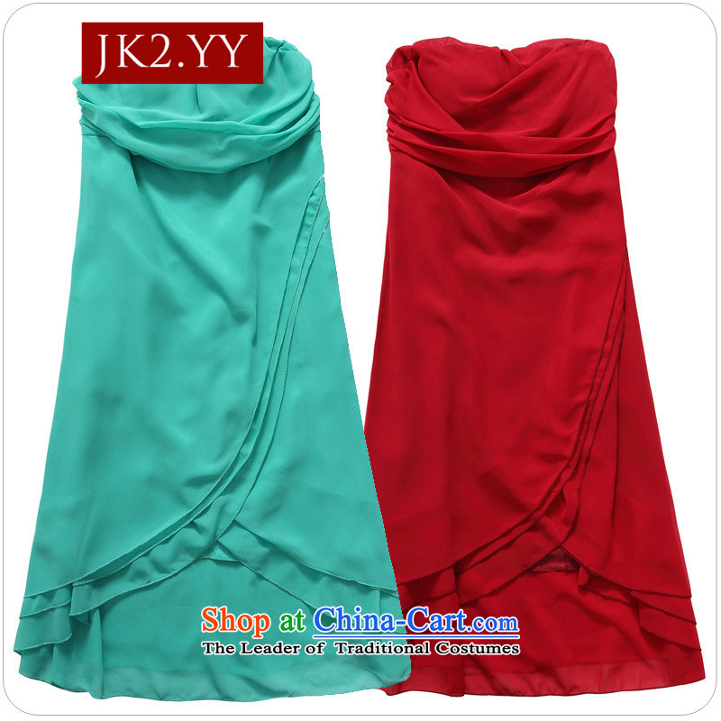  The Korean version of the elegant JK2 bright anointed chest Foutune of Princess skirt omelet before large chiffon dress skirt (feed) Green XXXL,JK2.YY,,, stealth shopping on the Internet