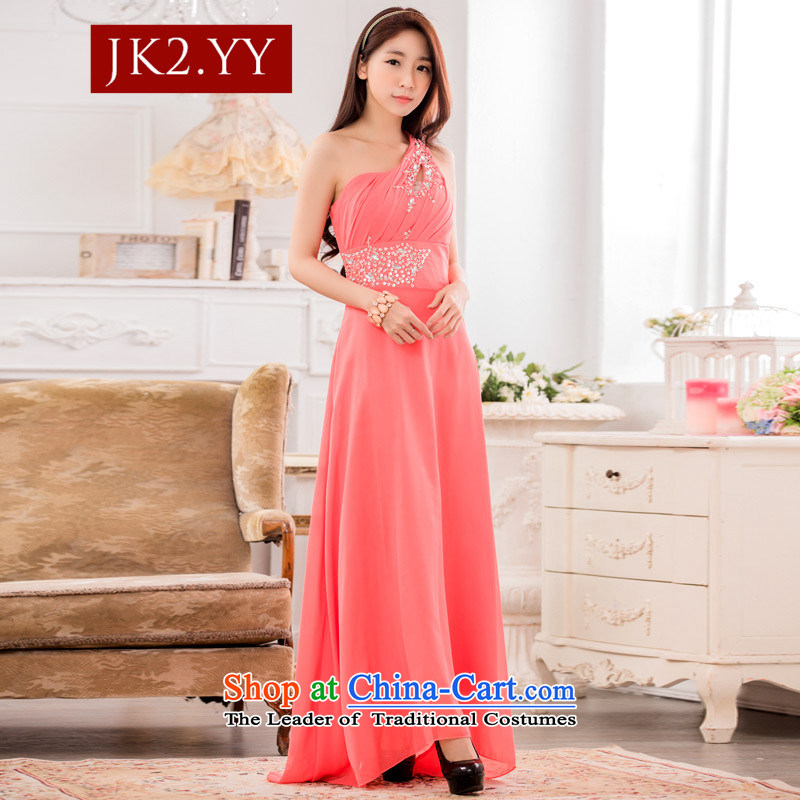  The auspices of Dinner show dresses JK2 stylish shoulder chiffon Pearl of the Staple manually long black dress code ,JK2.YY,,, are shopping on the Internet
