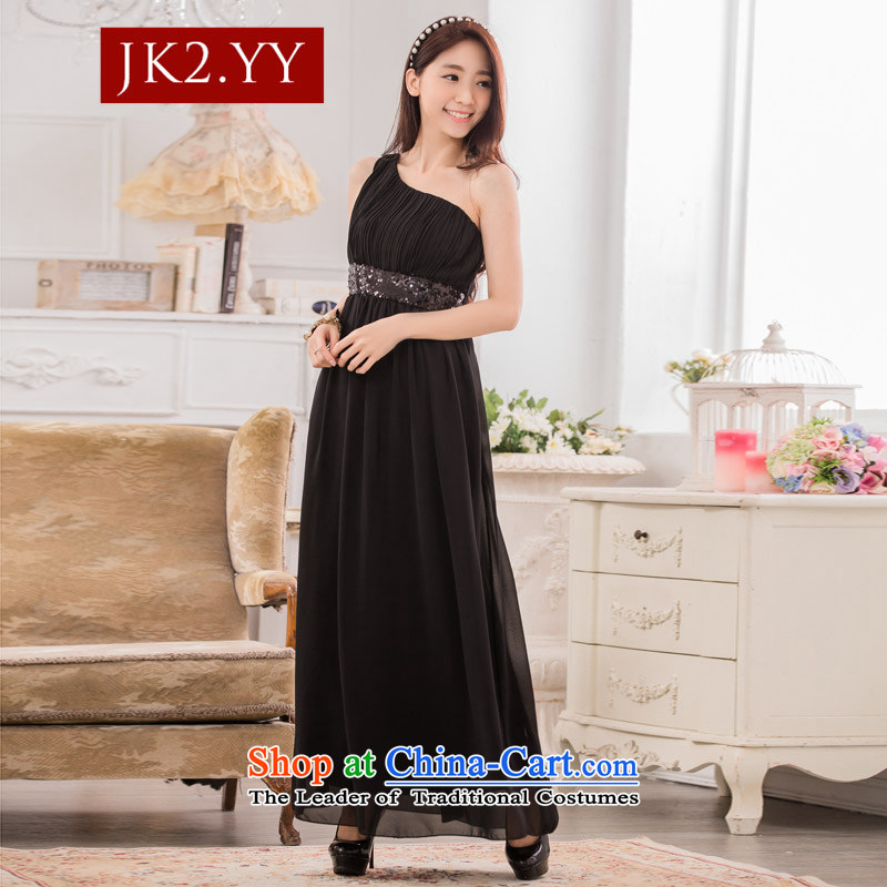 ?The Korean version of the stylish appearance JK2 shoulder Foutune of video thin chiffon dress manually staple-ju long evening dresses dresses green are code
