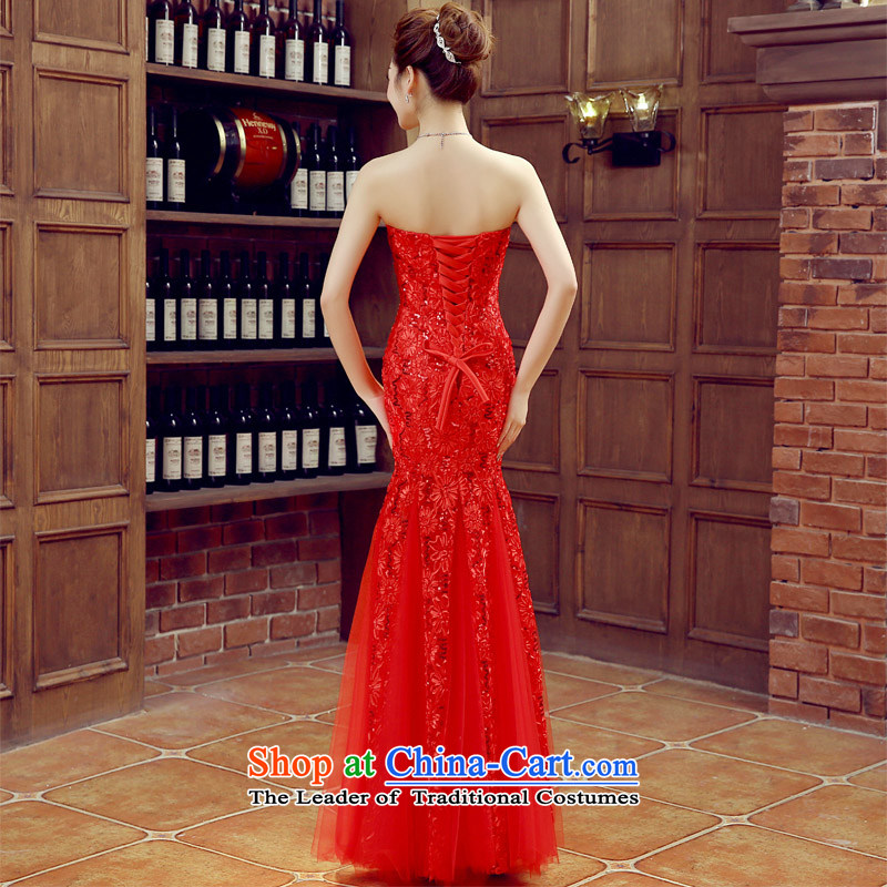 Time the new 2015 Syria of autumn and winter wedding dress bride bows services stylish crowsfoot red lace marriage evening dresses long car models car show red dress XXL, time Syrian shopping on the Internet has been pressed.