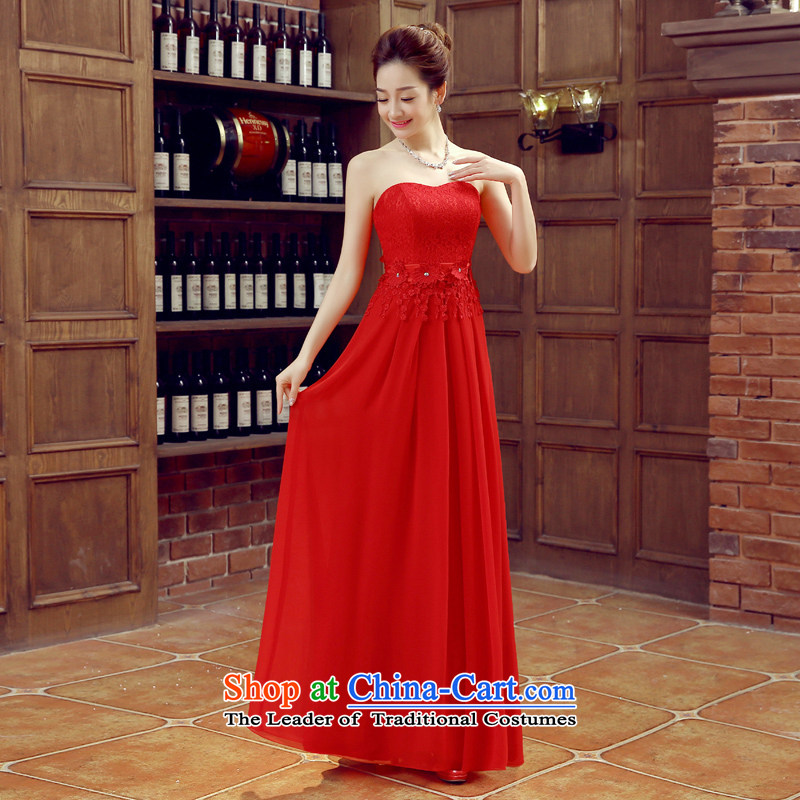 Time the new 2015 Syria anointed chest red long dropped lace Sau San bride wedding dresses bows services evening dress autumn and winter time, L, Syria has been pressed red shopping on the Internet