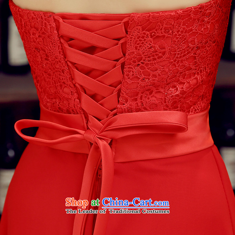 Syria bows service time 2015 new red stylish anointed chest dress brides red wedding dress banquet evening dresses female red XL, Syria has been pressed time shopping on the Internet