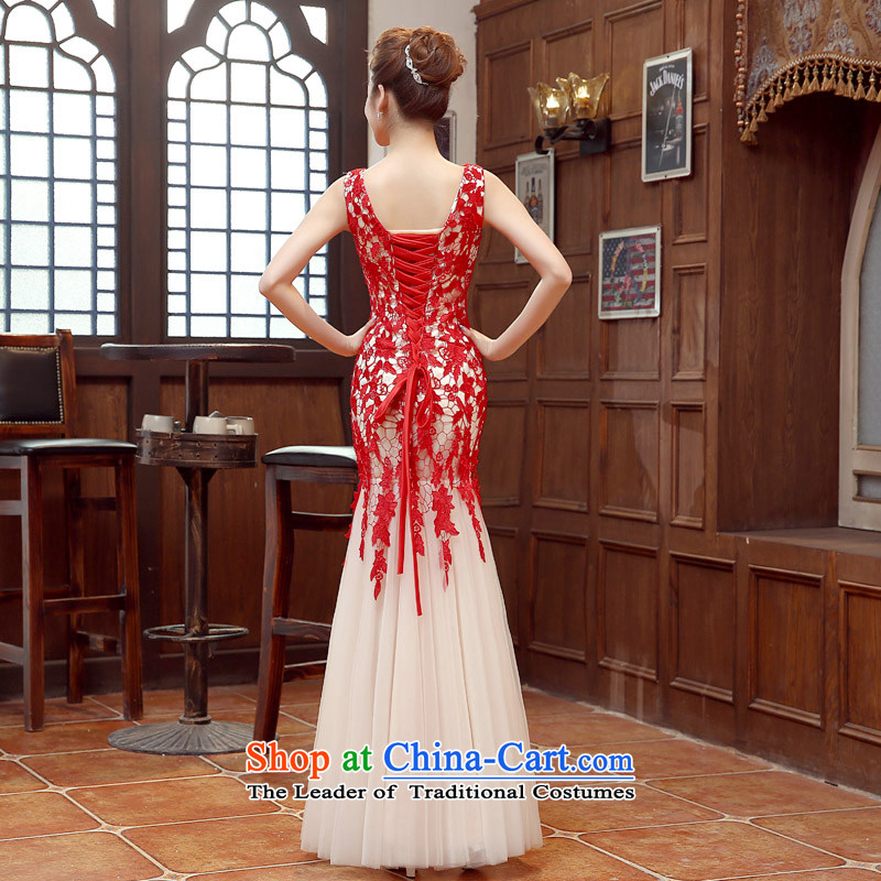 Time Syrian New 2015 dress retro anointed chest red marriages bows to Sau San moderator crowsfoot evening dresses Car Show car models dress female RED M Time Syrian shopping on the Internet has been pressed.