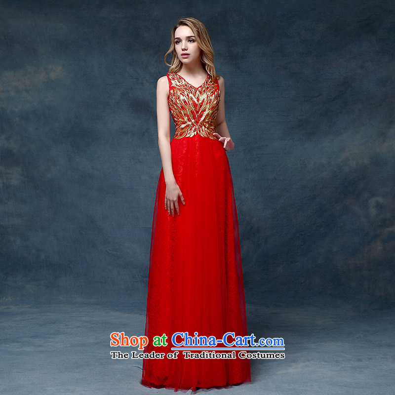 Evening dress New Korea 2015, spring and summer bows marriages stylish moderator dress dresses female RED M