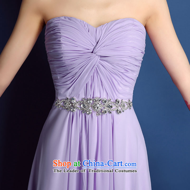 In spring and summer bridesmaid services 2015 new wedding dress bows service long bridesmaid mission sister annual banquet dress skirt will light purple XL, Gil beautiful shopping on the Internet has been pressed.