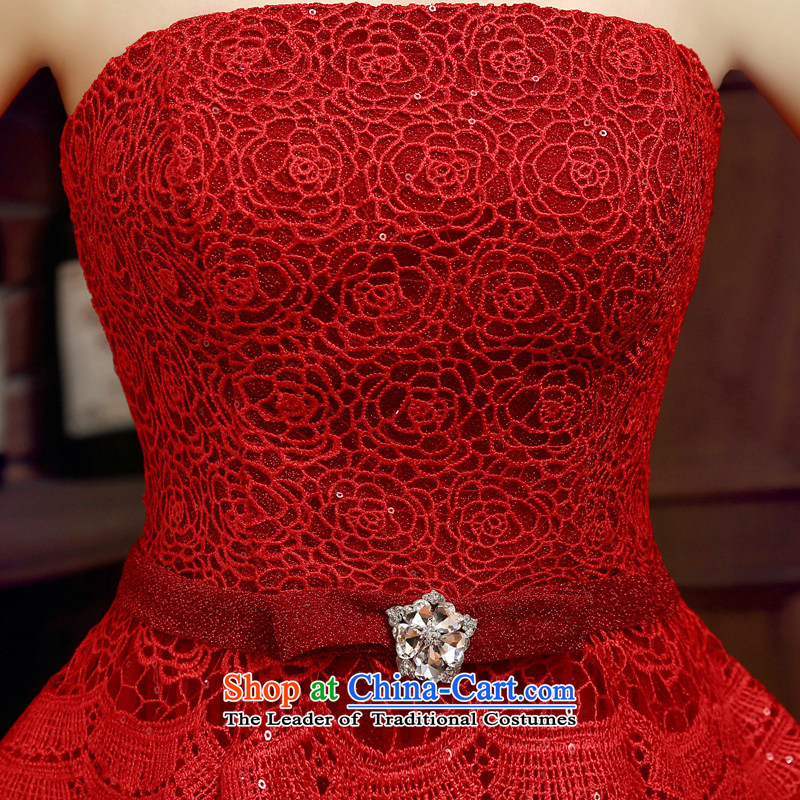 The Syrian brides dresses time 2015 autumn and winter new anointed chest lace Sau San marriages bows services red tie with chest video thin dress Sau San red , L, Syria has been pressed time shopping on the Internet