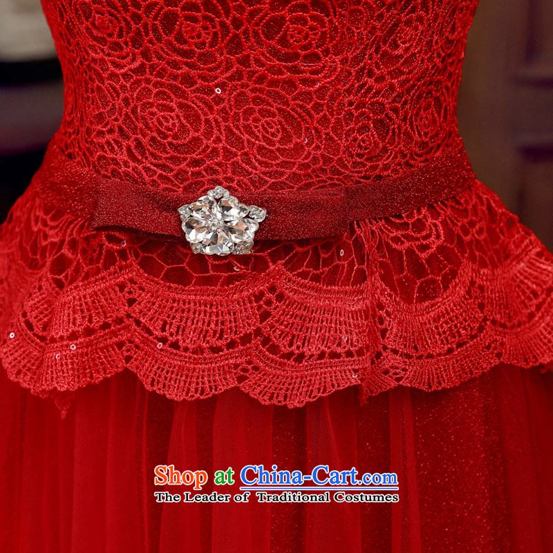 The Syrian brides dresses time 2015 autumn and winter new anointed chest lace Sau San marriages bows services red tie with chest video thin dress Sau San red , L, Syria has been pressed time shopping on the Internet