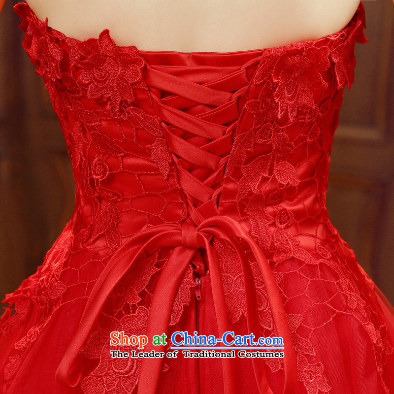 The Syrian brides short time, bows to 2015 new wedding dress code red autumn and winter and chest dress skirt bridesmaid dress Female dress red S banquet time Syrian shopping on the Internet has been pressed.
