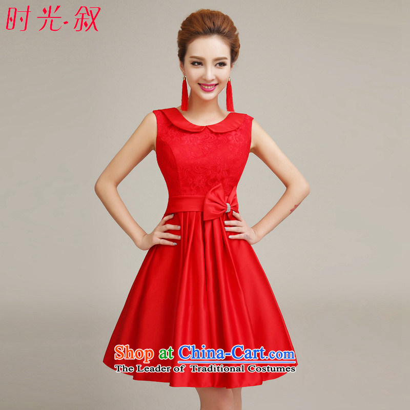Time thenew 2015 Syria autumn and winter evening dresses bridesmaid Service Bridal bows service, a small red dress antique dresses bridesmaid skirt REDM