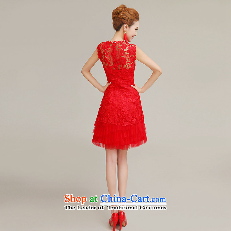 Time Syrian evening dresses 2015 new Korean Red short, banquet of autumn and winter clothing marriages and stylish bows bridesmaid female red XL, Syria has been pressed time shopping on the Internet