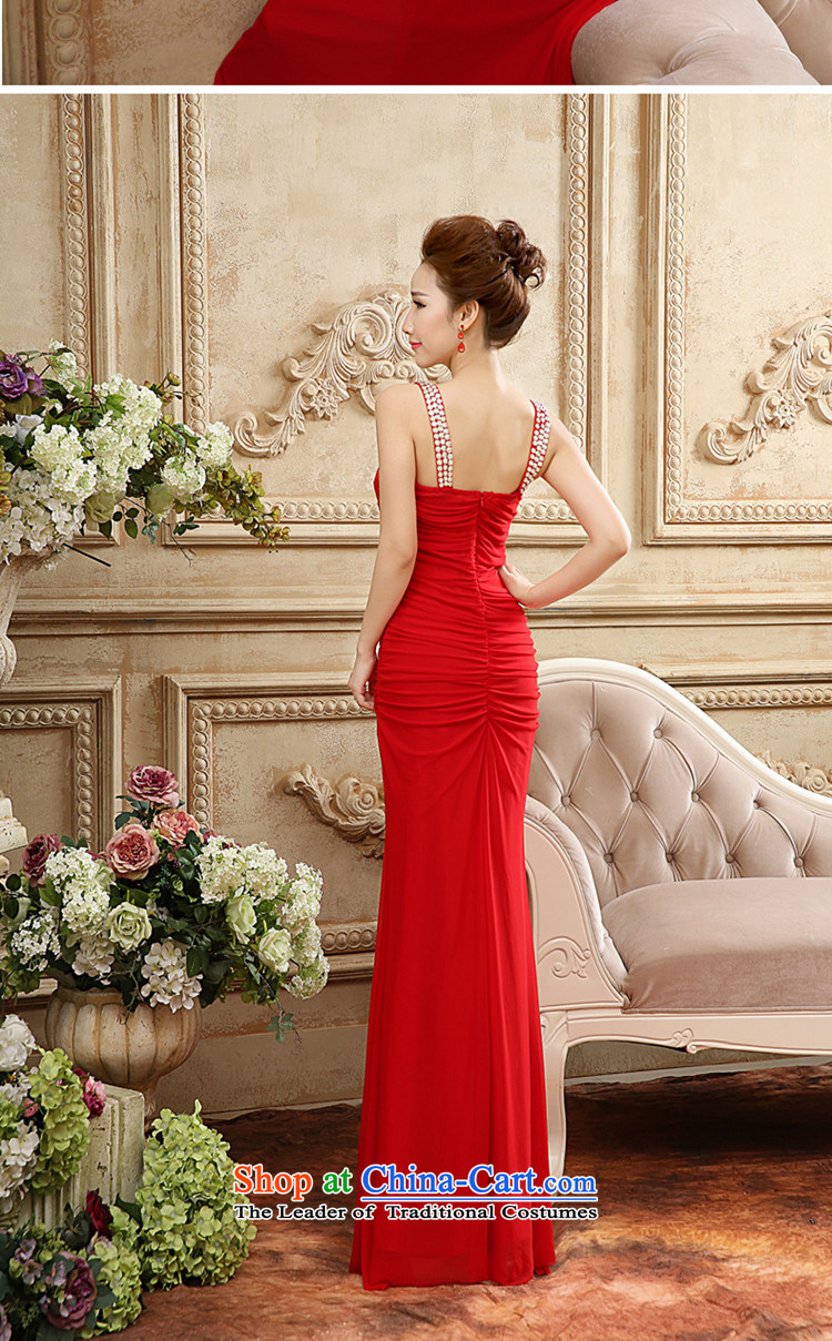  The spring and summer of 2015, the Syrian time new dress diamond slotted shoulder and sexy crowsfoot annual meeting presided over a drink service RED M performance picture, prices, brand platters! The elections are supplied in the national character of distribution, so action, buy now enjoy more preferential! As soon as possible.