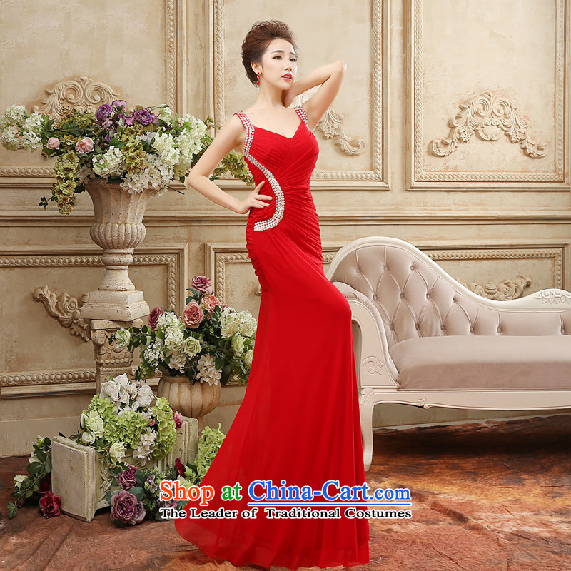 ?The spring and summer of 2015, the Syrian time new dress diamond slotted shoulder and sexy crowsfoot annual meeting presided over a drink red?M service performance