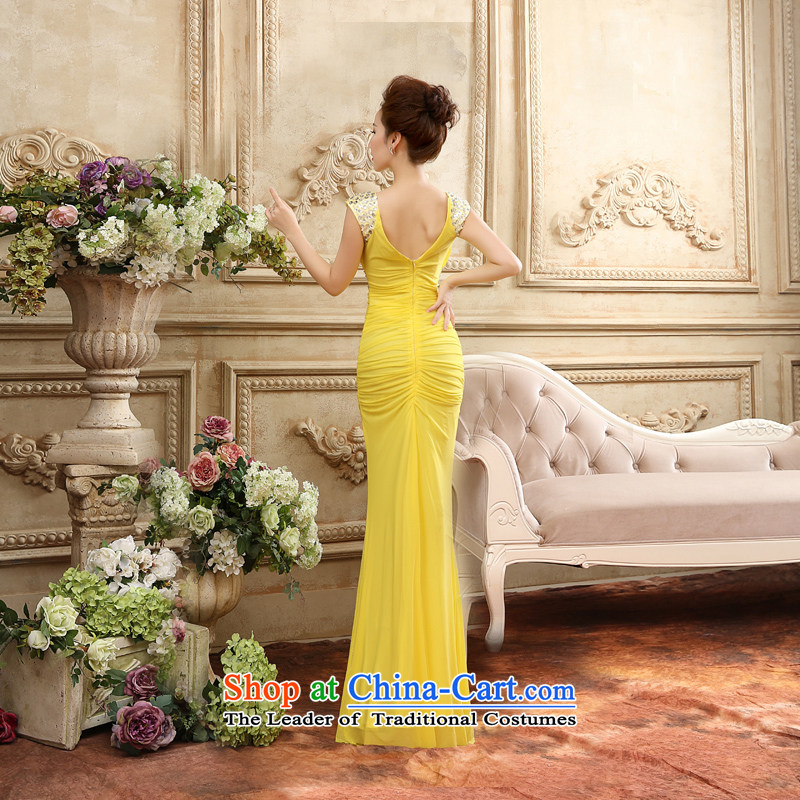 Time Syria of autumn and winter 2015 new dresses marriage dress banquet crowsfoot bows moderator performances and sexy evening dresses cars and car exhibitions Yellow XL, time Evening Syrian shopping on the Internet has been pressed.