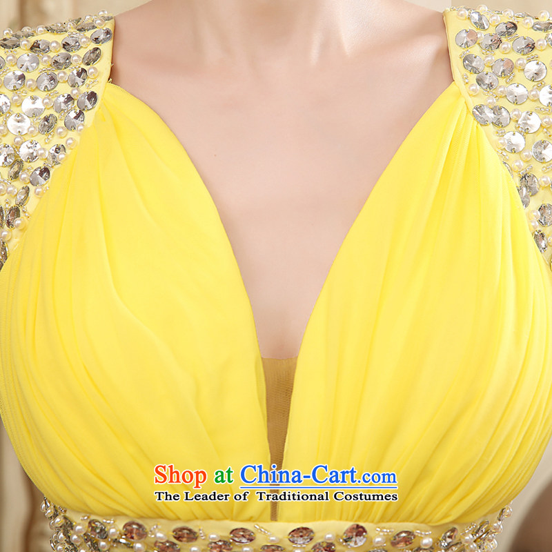 Time Syria of autumn and winter 2015 new dresses marriage dress banquet crowsfoot bows moderator performances and sexy evening dresses cars and car exhibitions Yellow XL, time Evening Syrian shopping on the Internet has been pressed.