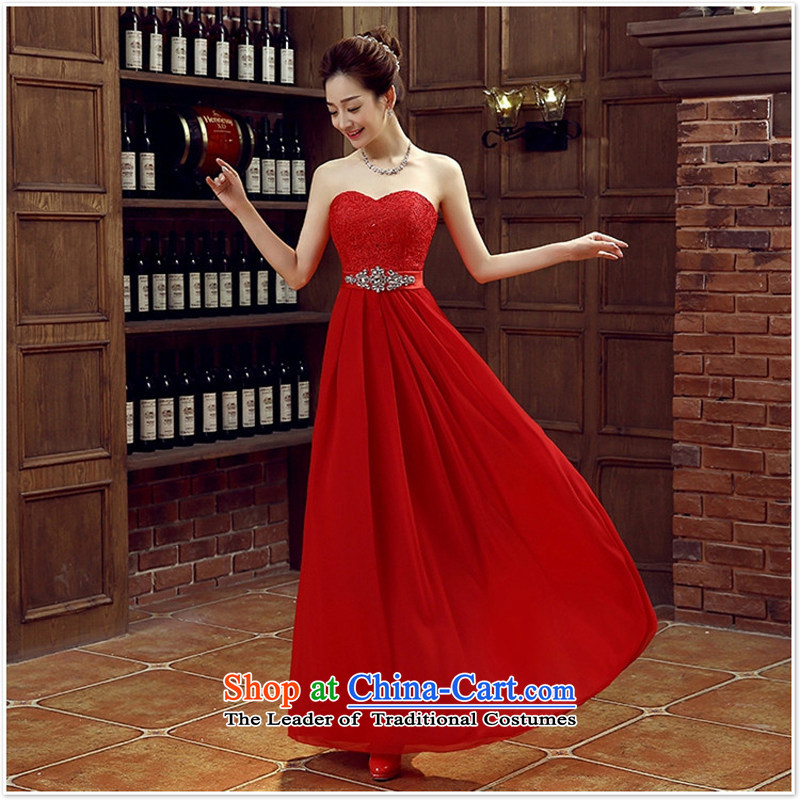 Large red bride bridesmaid wedding dress marriage bows services wedding night wear long bride with the new 2015 s, Charlene Choi spirit has been pressed shopping on the Internet