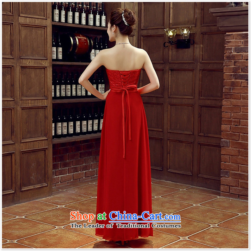 Large red bride bridesmaid wedding dress marriage bows services wedding night wear long bride with the new 2015 s, Charlene Choi spirit has been pressed shopping on the Internet