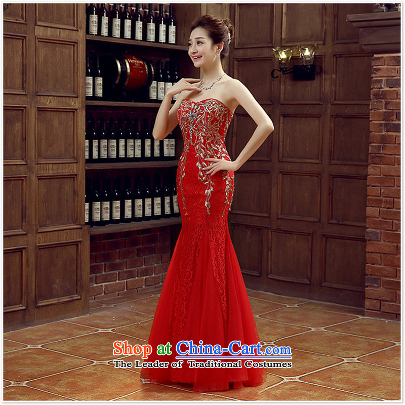 Red bride bridesmaid wedding dress marriage bows services wedding night wear long bride with new 2015 XL, Charlene Choi spirit has been pressed shopping on the Internet
