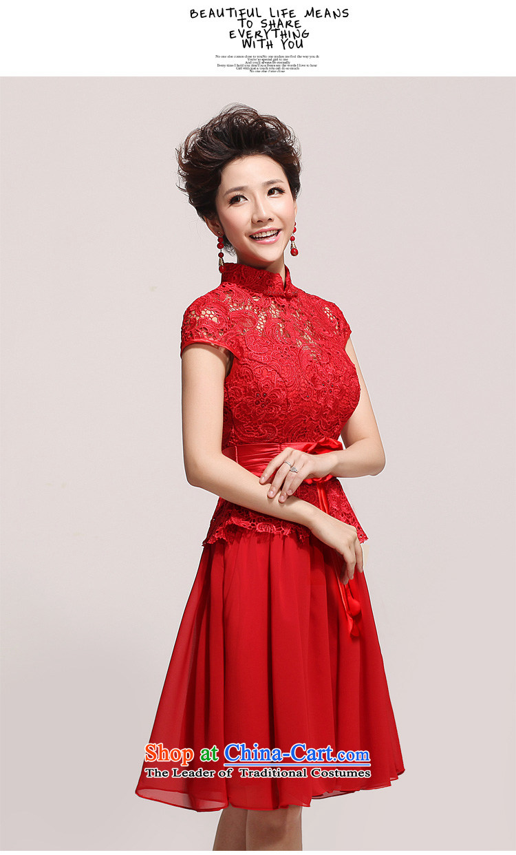 2015 new wedding dress luxury sexy qipao slotted shoulder red lace bride wedding dress LF133 L picture, prices, brand platters! The elections are supplied in the national character of distribution, so action, buy now enjoy more preferential! As soon as possible.