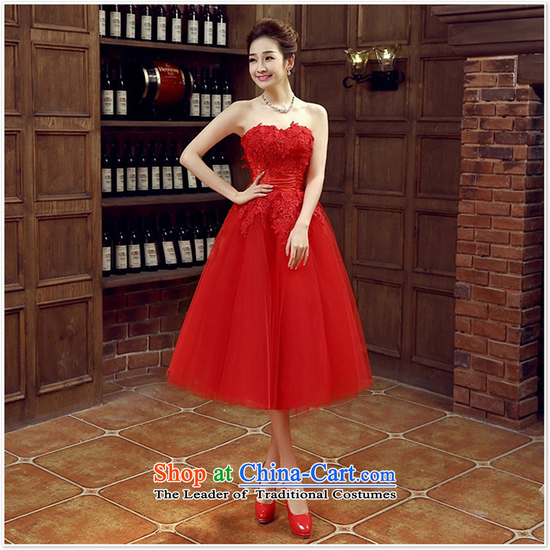 The bride dress marriage services new marriage bows stylish small red dress female Dress Short, banquet spring and summer M