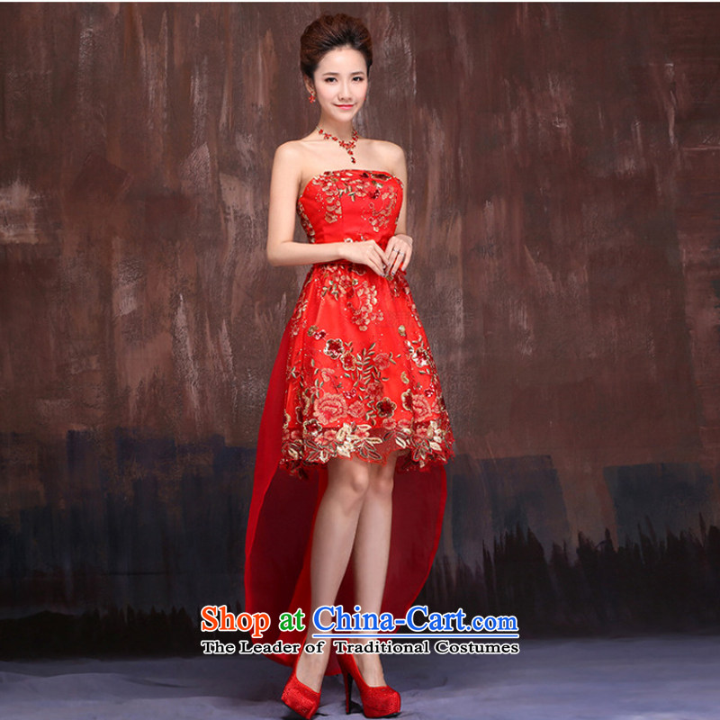 Charlene Choi Ling 2015 new front stub long after the strap dress qipao gown red brides marriage short) bows services XXL, Charlene Choi spirit has been pressed shopping on the Internet