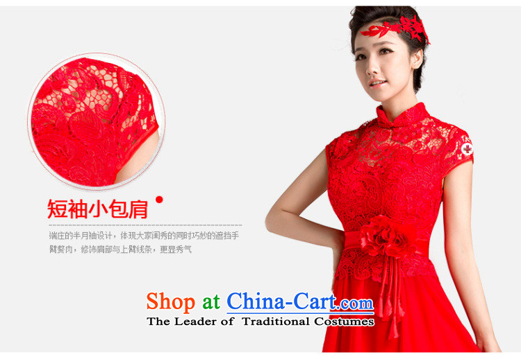 Charlene Choi Ling 2015 new marriages bows services red) Wedding dress lace qipao short-sleeved s picture, prices, brand platters! The elections are supplied in the national character of distribution, so action, buy now enjoy more preferential! As soon as possible.